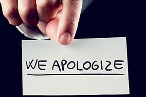 apologize to your customers